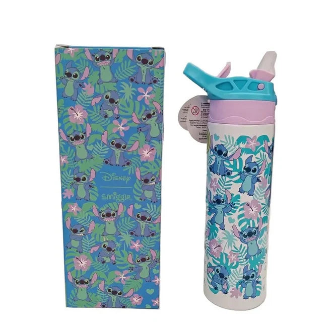 Smiggle Insulated Stainless Steel Flip Drink Water Bottle - 520 ml - Stitch