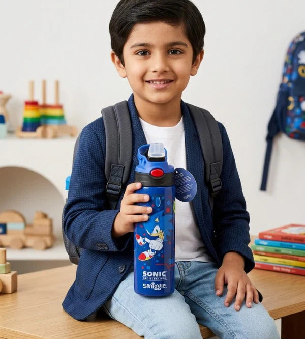 Smiggle Insulated Stainless Steel Flip Drink Water Bottle - 520 ml - Sonic