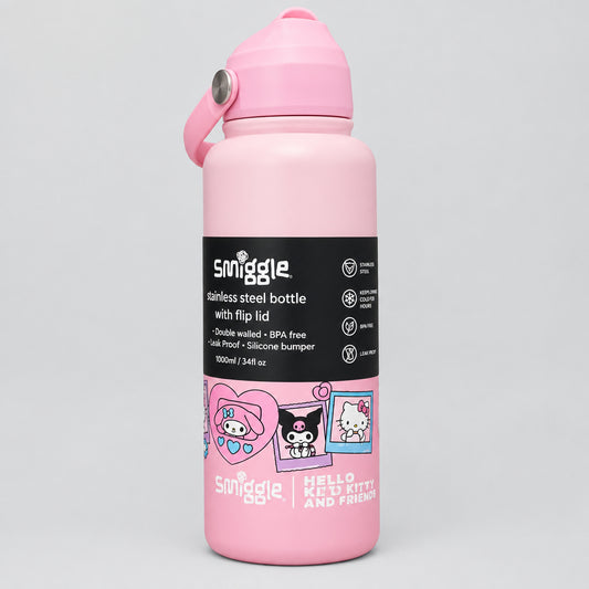Smiggle Stainless Steel Water Bottle 1000ml - Hello Kitty