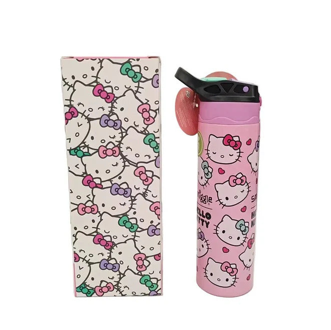 Smiggle Stainless Steel Flip Drink Water Bottle  - 520 ml - Hello Kitty