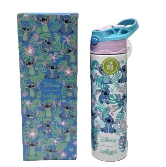Smiggle Stainless Steel Flip Drink Water Bottle  - 520 ml - Stitch