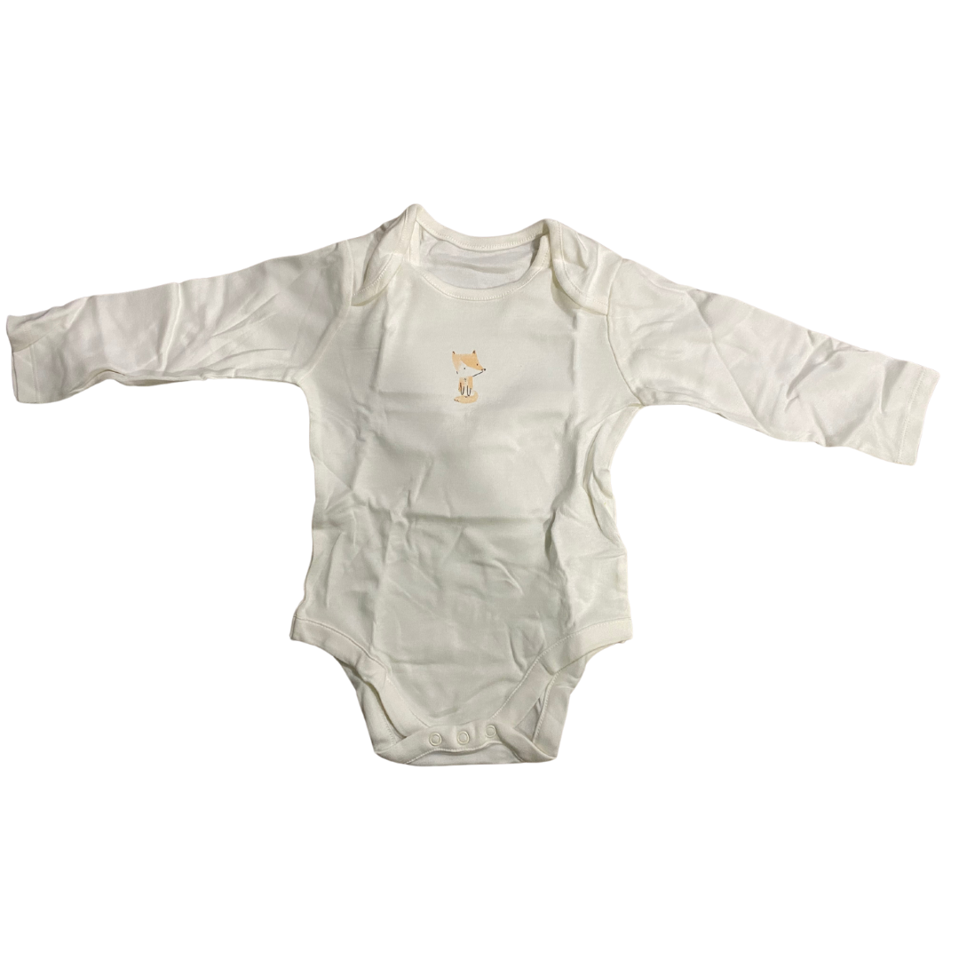 Mothercare Long Sleeve Body Suit - Fox Print (12-18 Months)