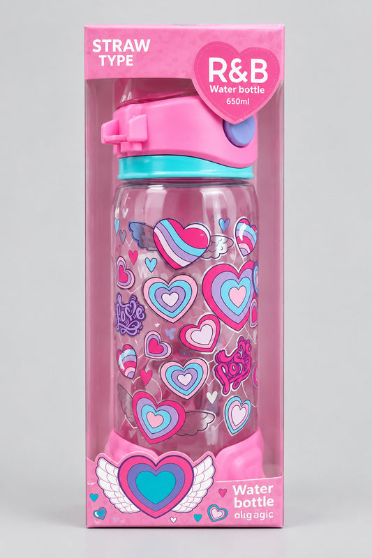 Vest Water Bottle - 650 ml - BPA Free - Hearts