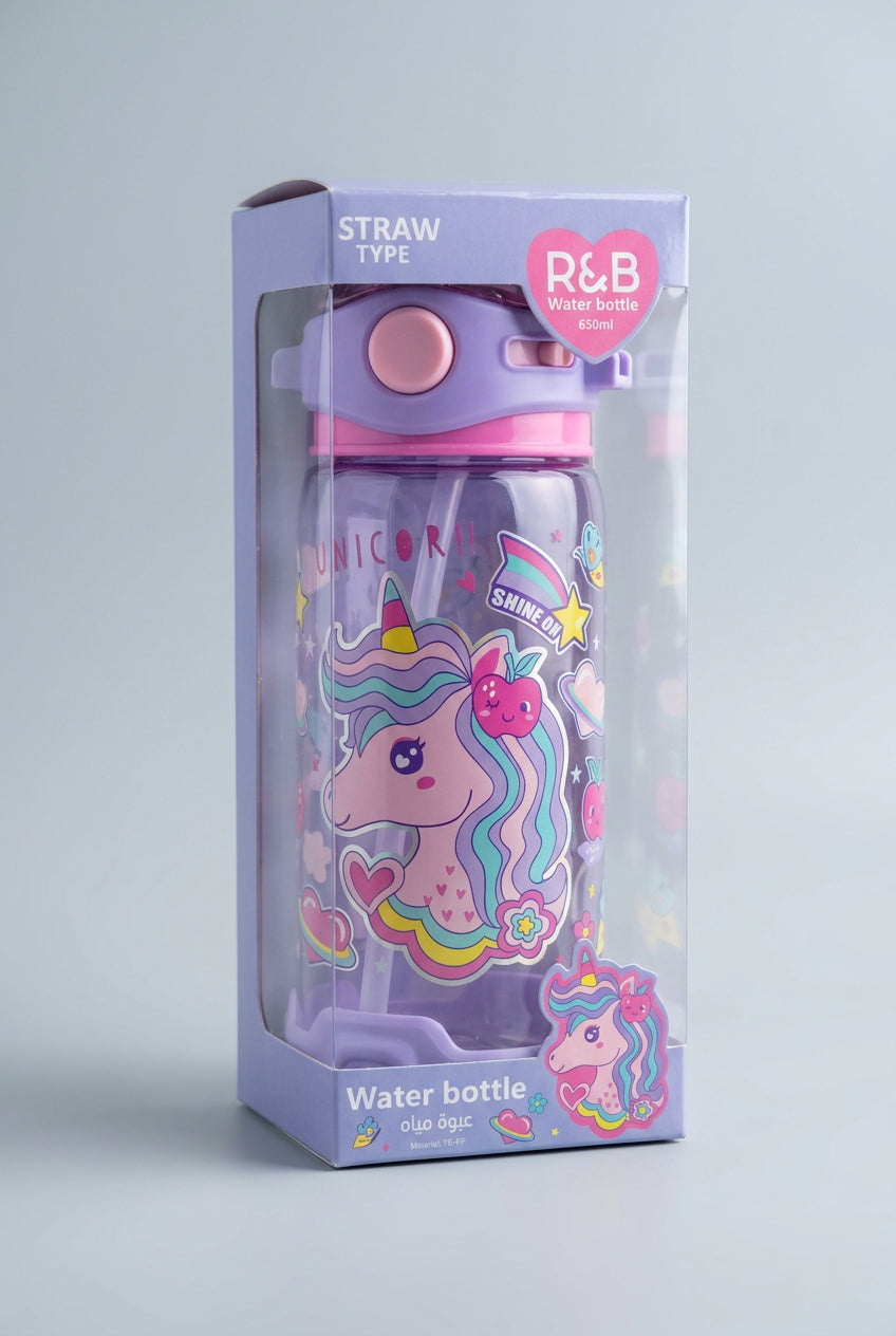 Vest Water Bottle - 650 ml - BPA Free - Unicorn