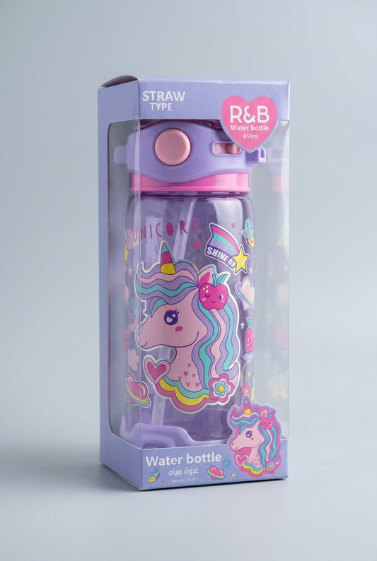 Vest Water Bottle - 650 ml - BPA Free - Unicorn