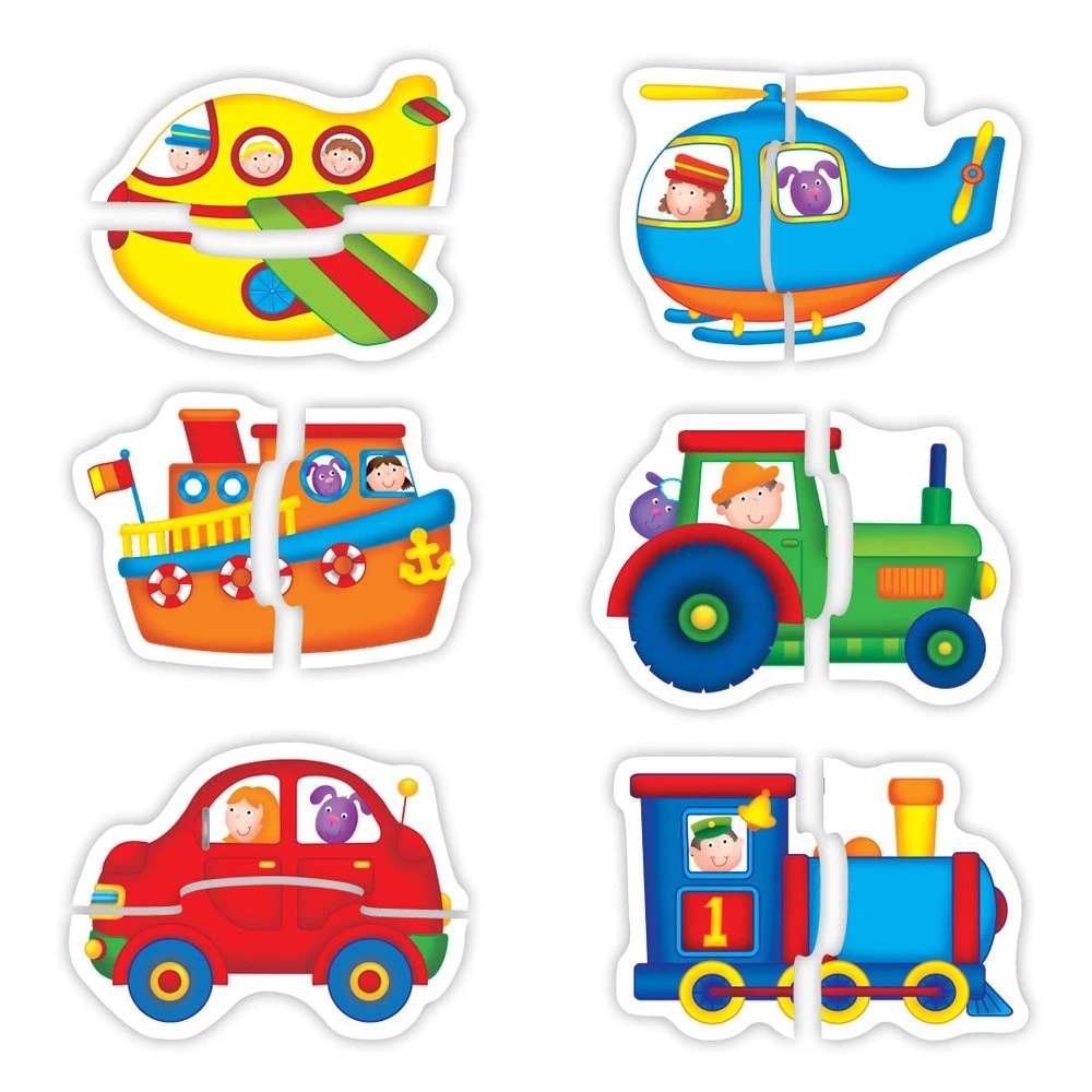 Transport Puzzle - Two & Three Piece Puzzles - 6 in a Box