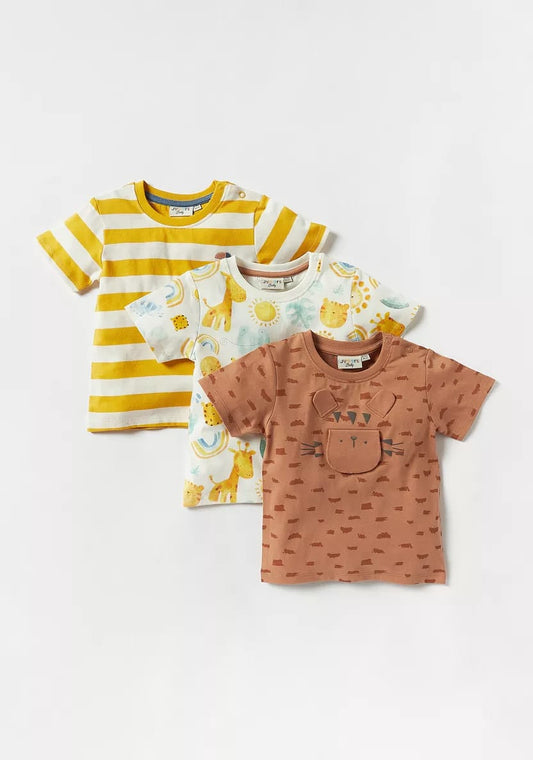 Juniors Graphic T Shirt - Multi Color (Pack of 3) 12-18M Yellow