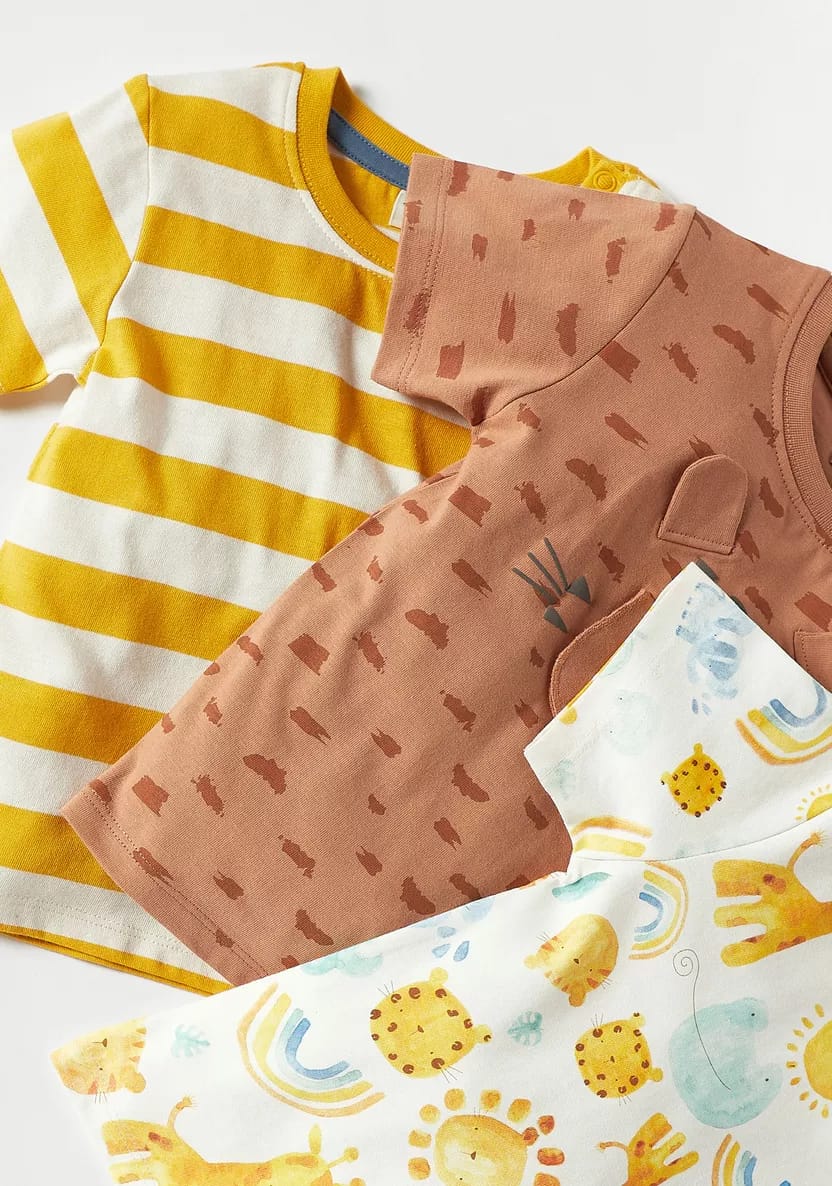 Juniors Graphic T Shirt - Multi Color (Pack of 3) 12-18M Yellow