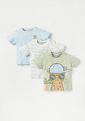 Juniors Graphic T Shirt - Multi Color (Pack of 3) 12-18 M Green And Blue