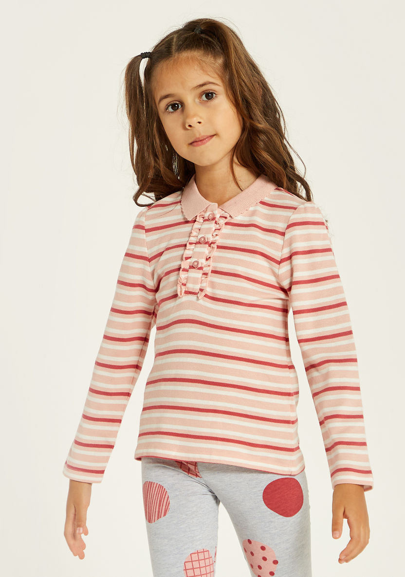 Juniors Polo Neck T Shirt Pink 2-3 YR