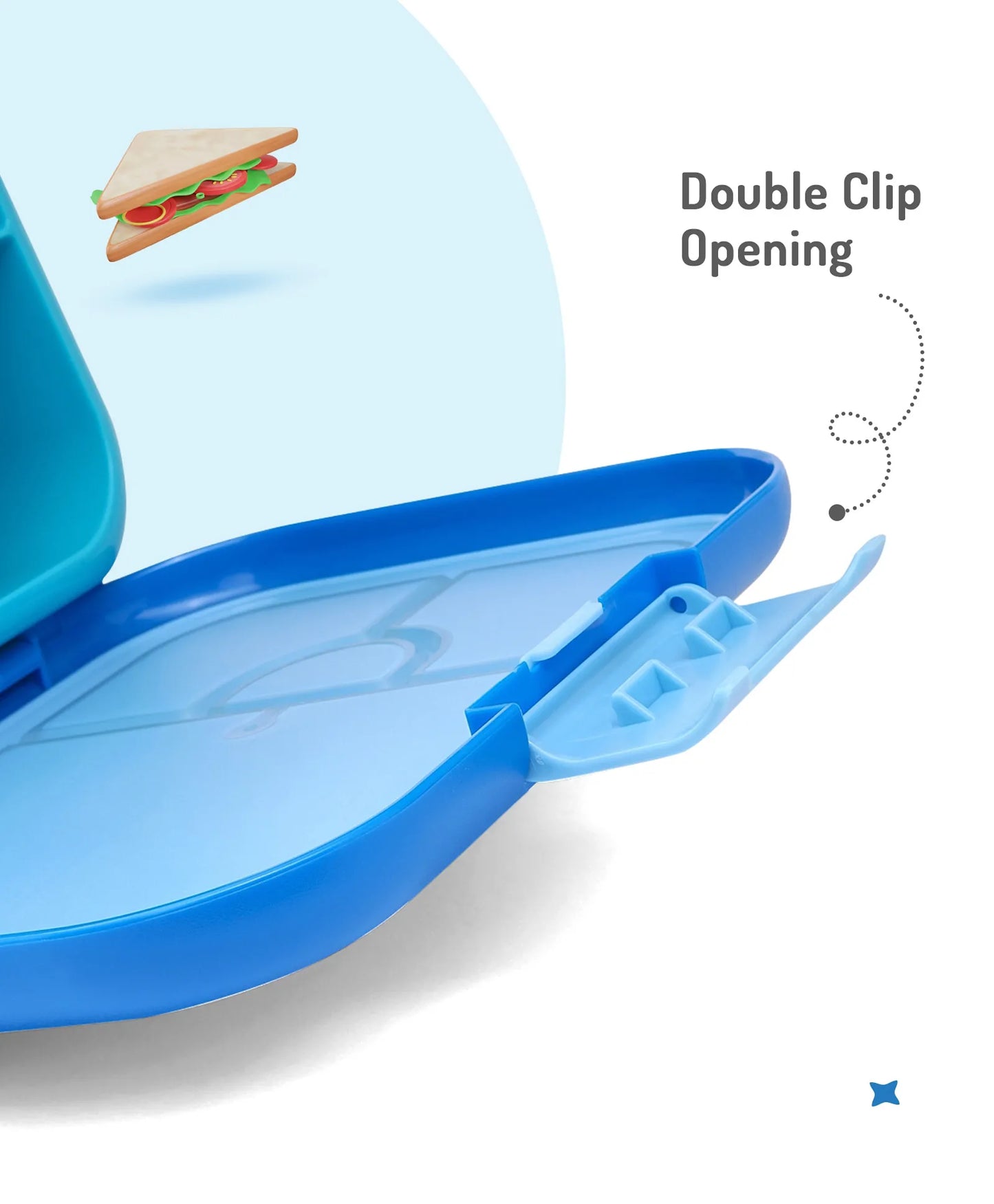 Bonfino Blue Bento Lunch Box - BPA-Free, Leak-Resistant, Microwave & Dishwasher Safe, 765ml