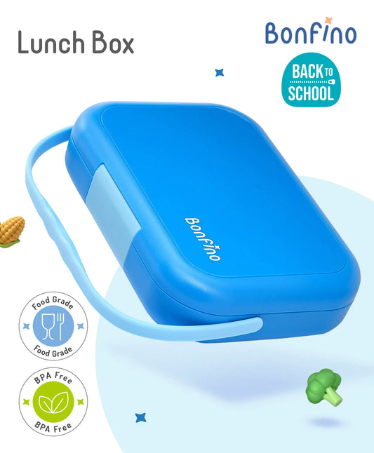 Bonfino Blue Bento Lunch Box - BPA-Free, Leak-Resistant, Microwave & Dishwasher Safe, 765ml