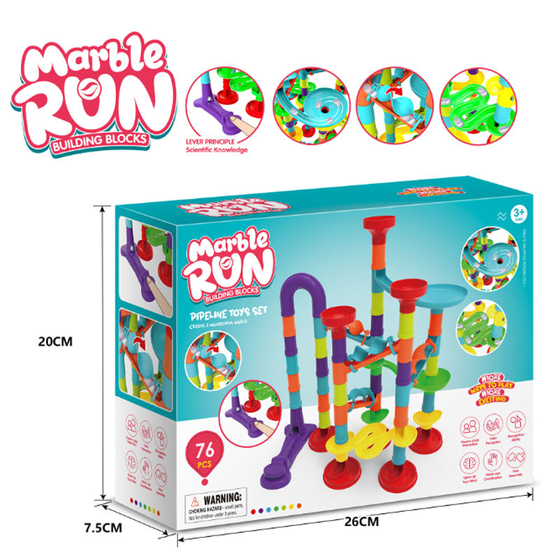 Marble Run - Colorful Building Blocks (76 Pieces)