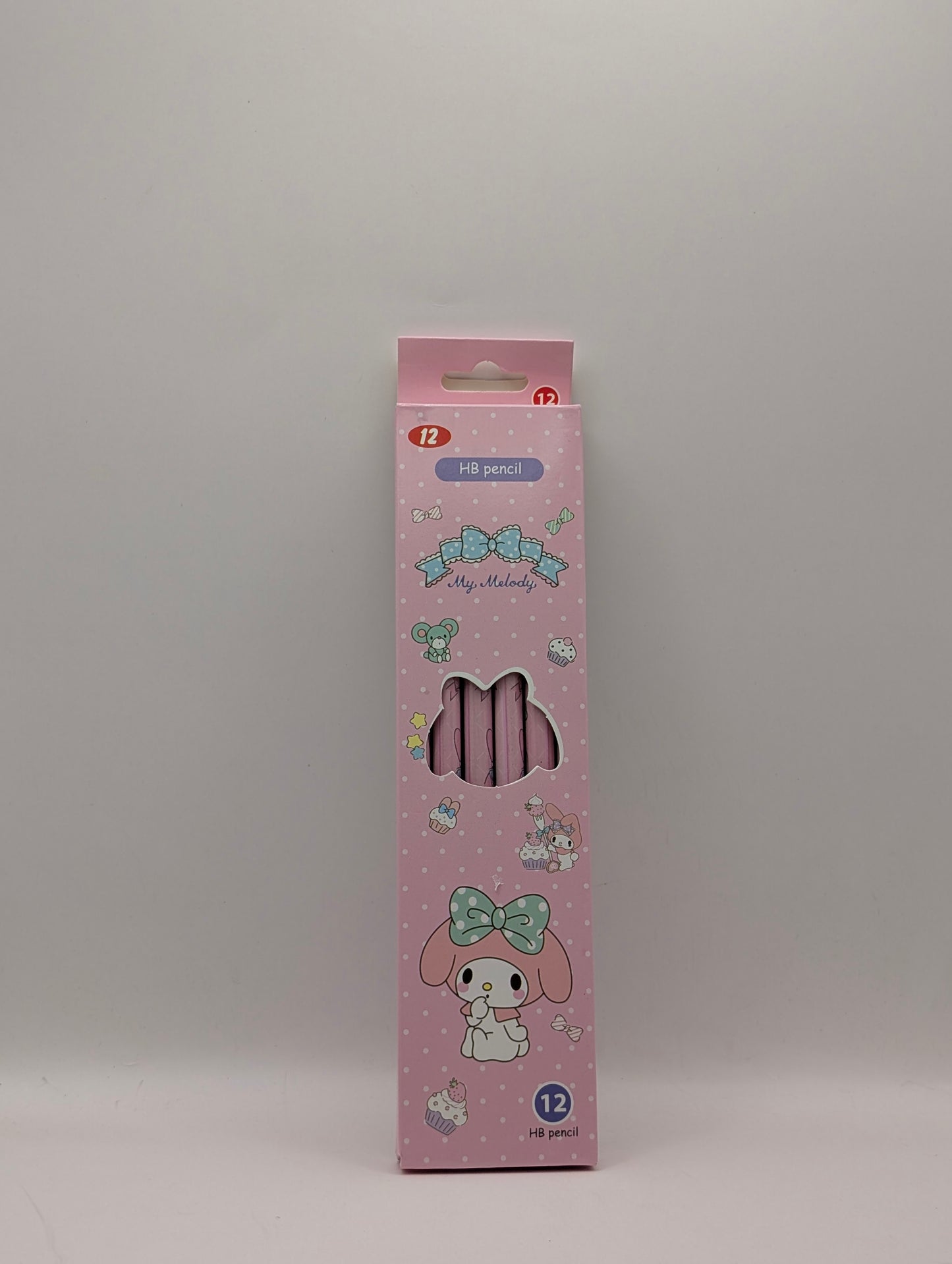 My Melody Themed 12-Piece Pink HB Wooden Pencils Set for Kids