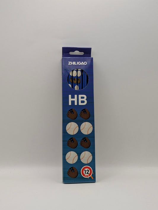 ZHILIGAO 12-Piece Baseball Themed HB Wooden Pencils Set for Kids