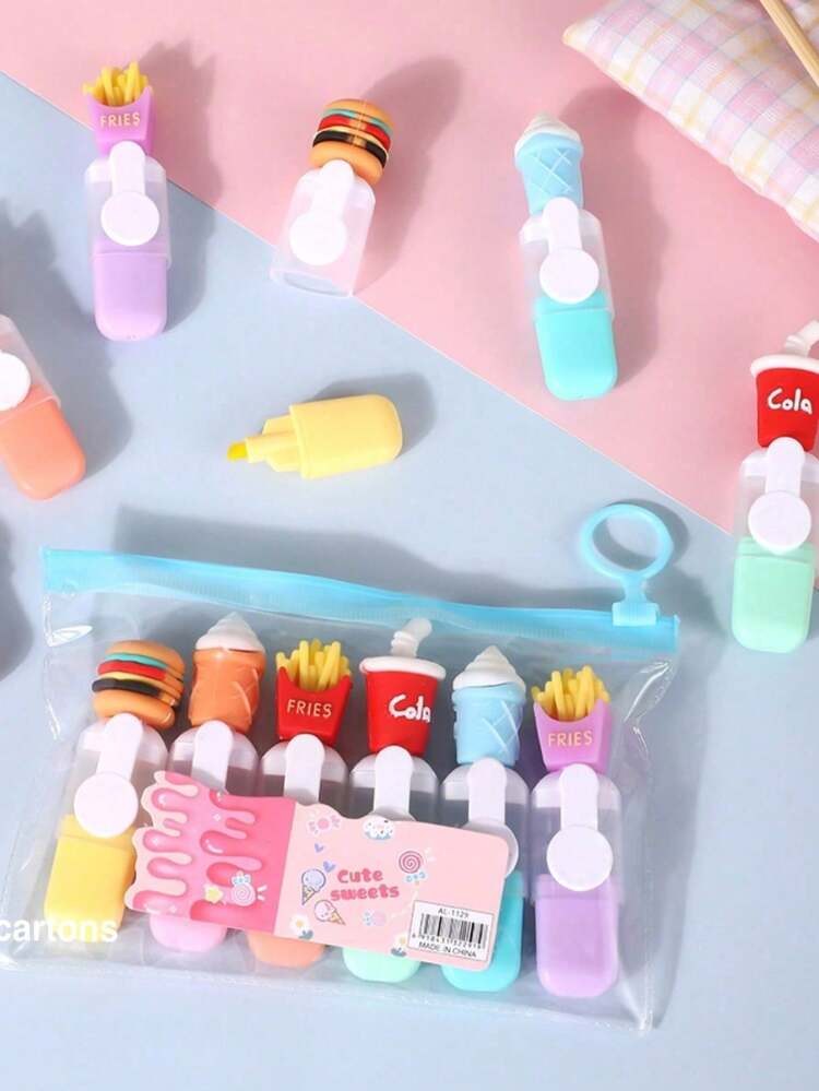 Fast Food Highlighters (Pack of 6)