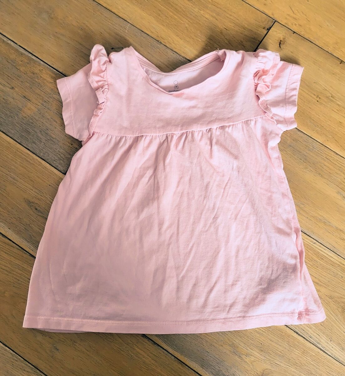 Mothercare Girl's Short Sleeve T-Shirt Pink Frill Sleeve Age 5-6 Years