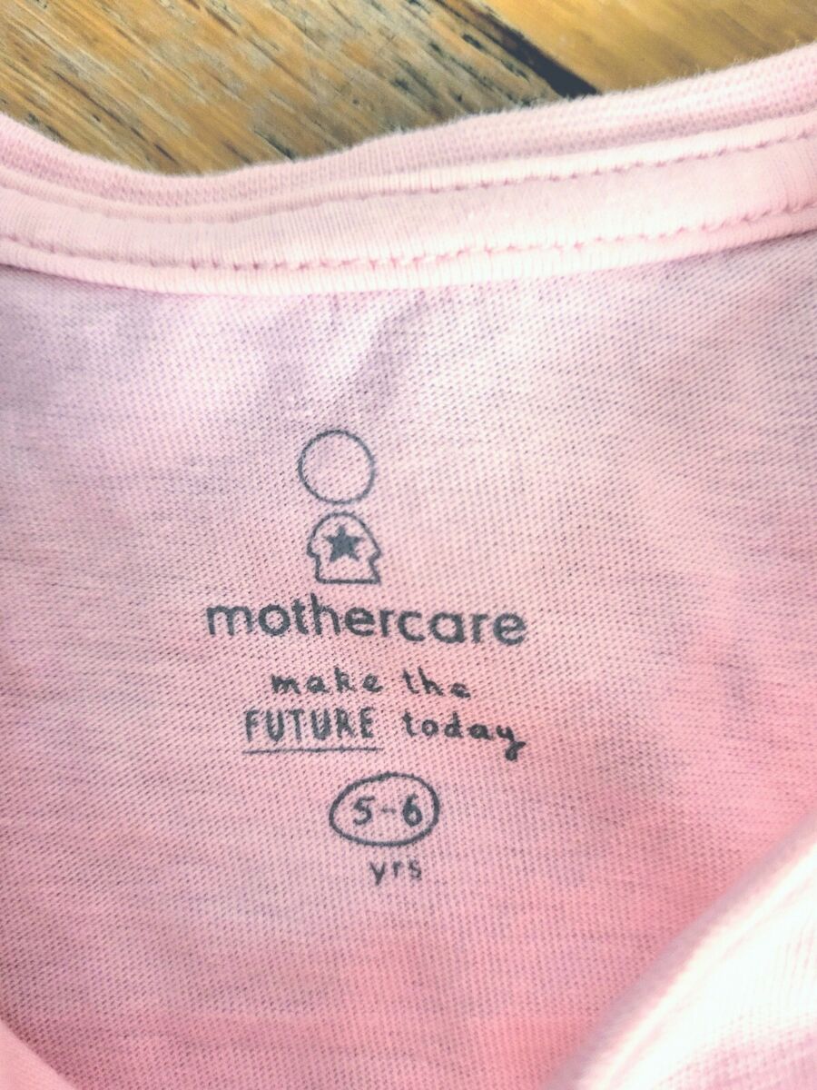 Mothercare Girl's Short Sleeve T-Shirt Pink Frill Sleeve Age 5-6 Years