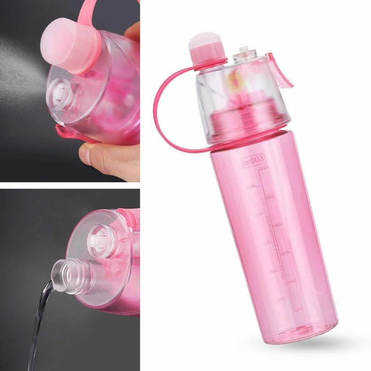 XZNGL - Clear Plastic Sports Spray Water Bottle (2 in 1)